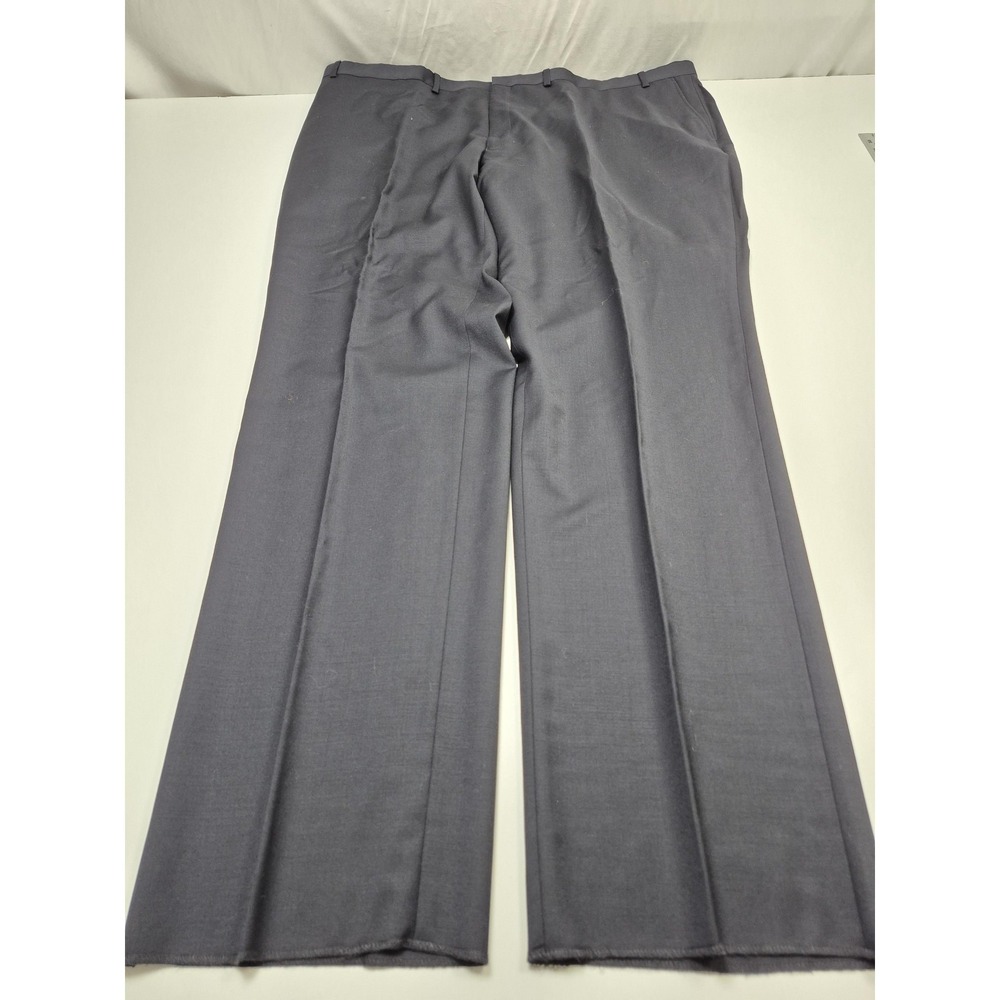 Donald J Trump Dress Pants Men's 48x36 Navy Wool Flat Front Unhemmed NWT Formal